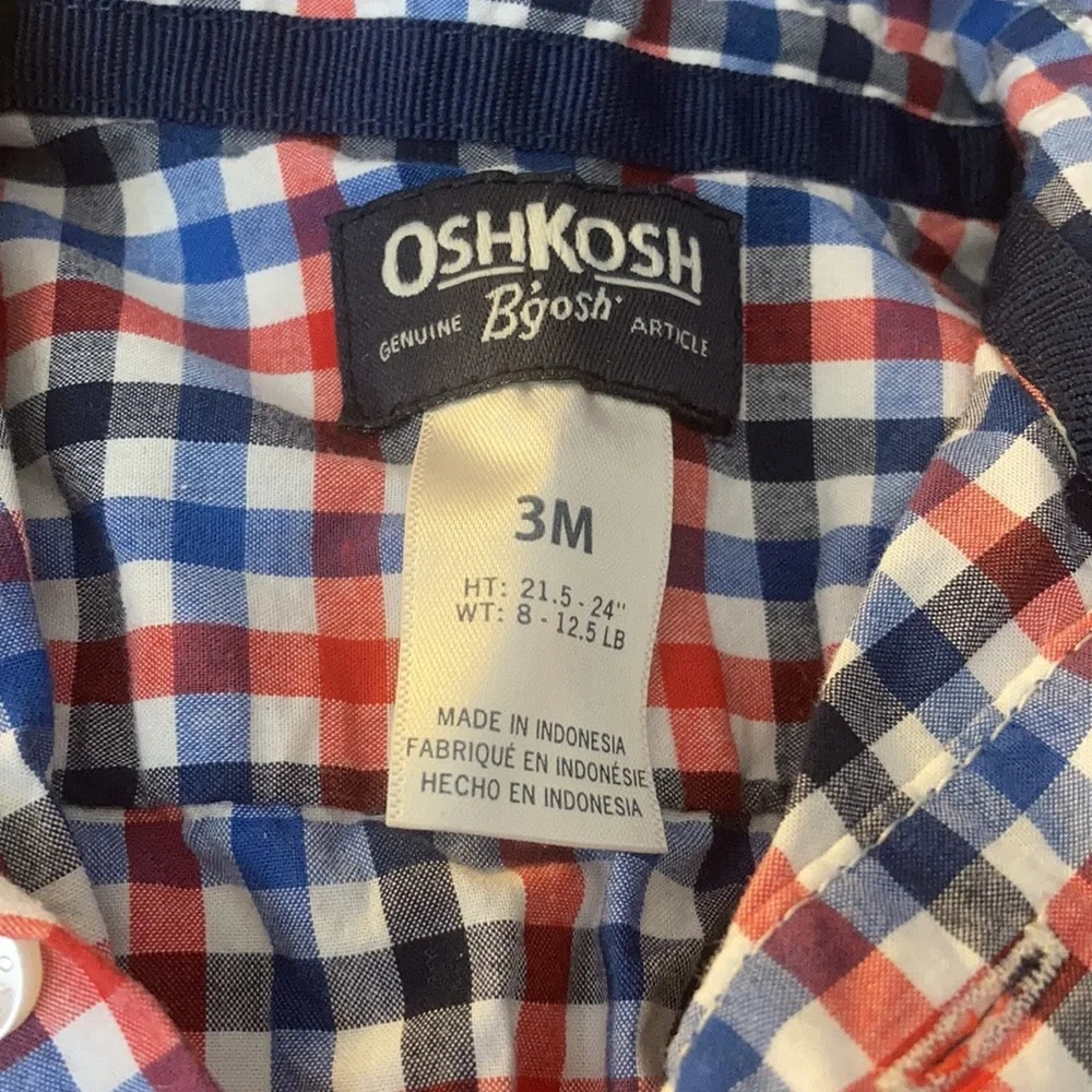 FINAL MARKDOWN Oshkosh snap crotch Shirt three months